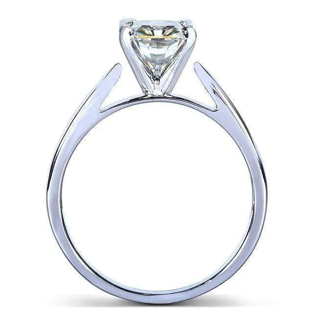 1 Carat Round Moissanite Simple Solitaire Ring