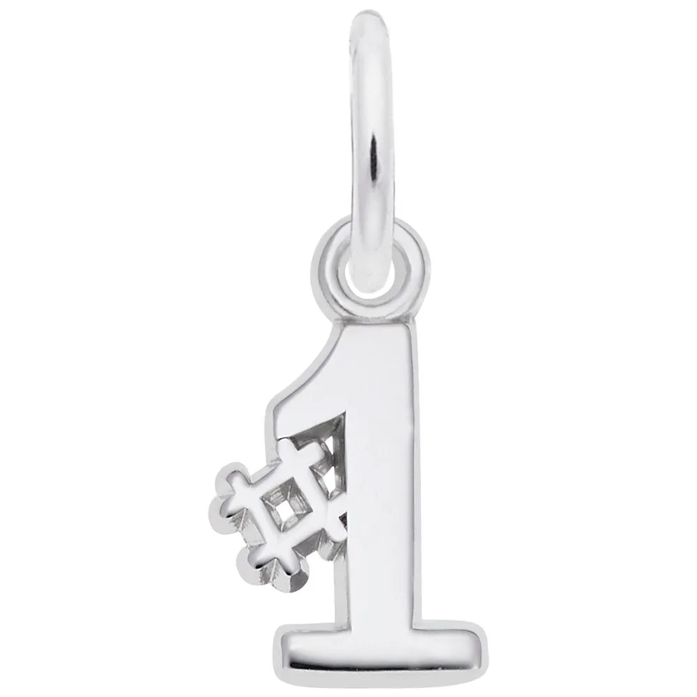 #1 Charm In Sterling Silver