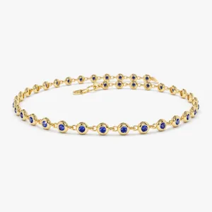 14k Bezel Set Sapphire Tennis Bracelet