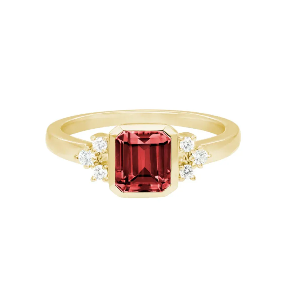 14k Gemstone and Diamond Ring