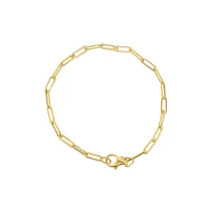 14K GOLD 3MM PAPERCLIP CHAIN BRACELET