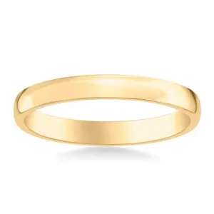 14k Gold European Fit Polished Wedding Band 3mm