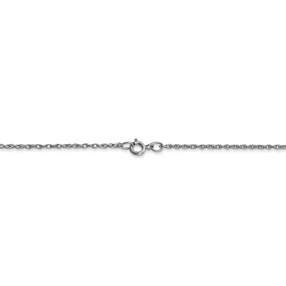 14k White Gold .95 mm Carded Cable Rope Chain | 8RW