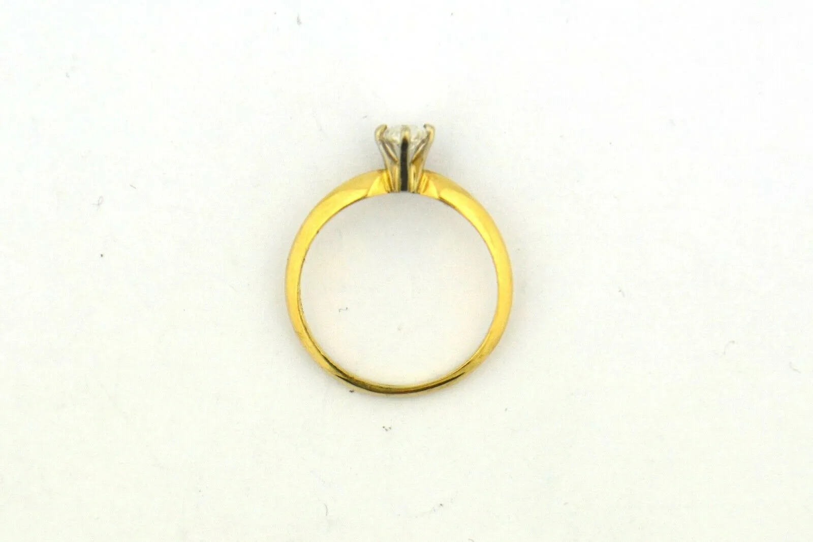 14K yellow gold .40ct Natural Diamond Marquise Solitaire Ring SI2-H 1.8g