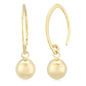 14k Yellow Gold Mini Sweep Bead Earrings