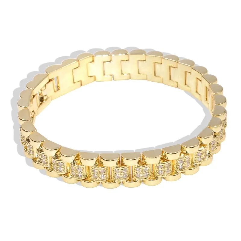 14mm Gold Filled Bonded Presidential Link Bracelet 8/9 Inch