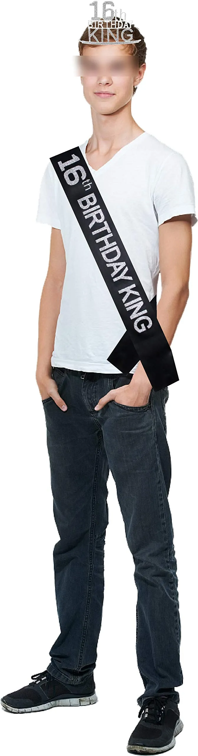 16th Birthday King Crown,16th Birthday Gifts for Boy,16th Birthday King Sash,16th birthday