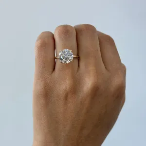 3.70 Carat Lab Round Engagement Ring with Hidden Halo