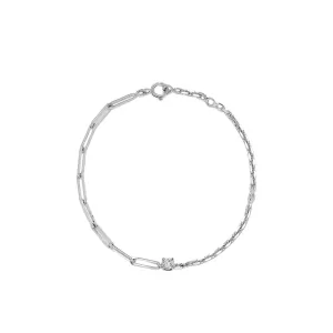 50/50 Solitaire Diamond Chain Bracelet