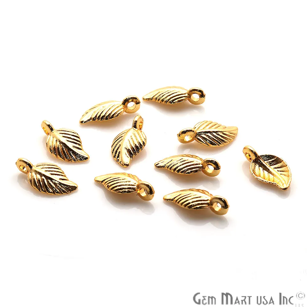 5pc Lot Leaf Shape Gold Plated 15x8mm Filigree Finding Charm Connector