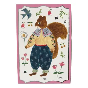 Aiko Fukawa Postcard · Festive Squirrel