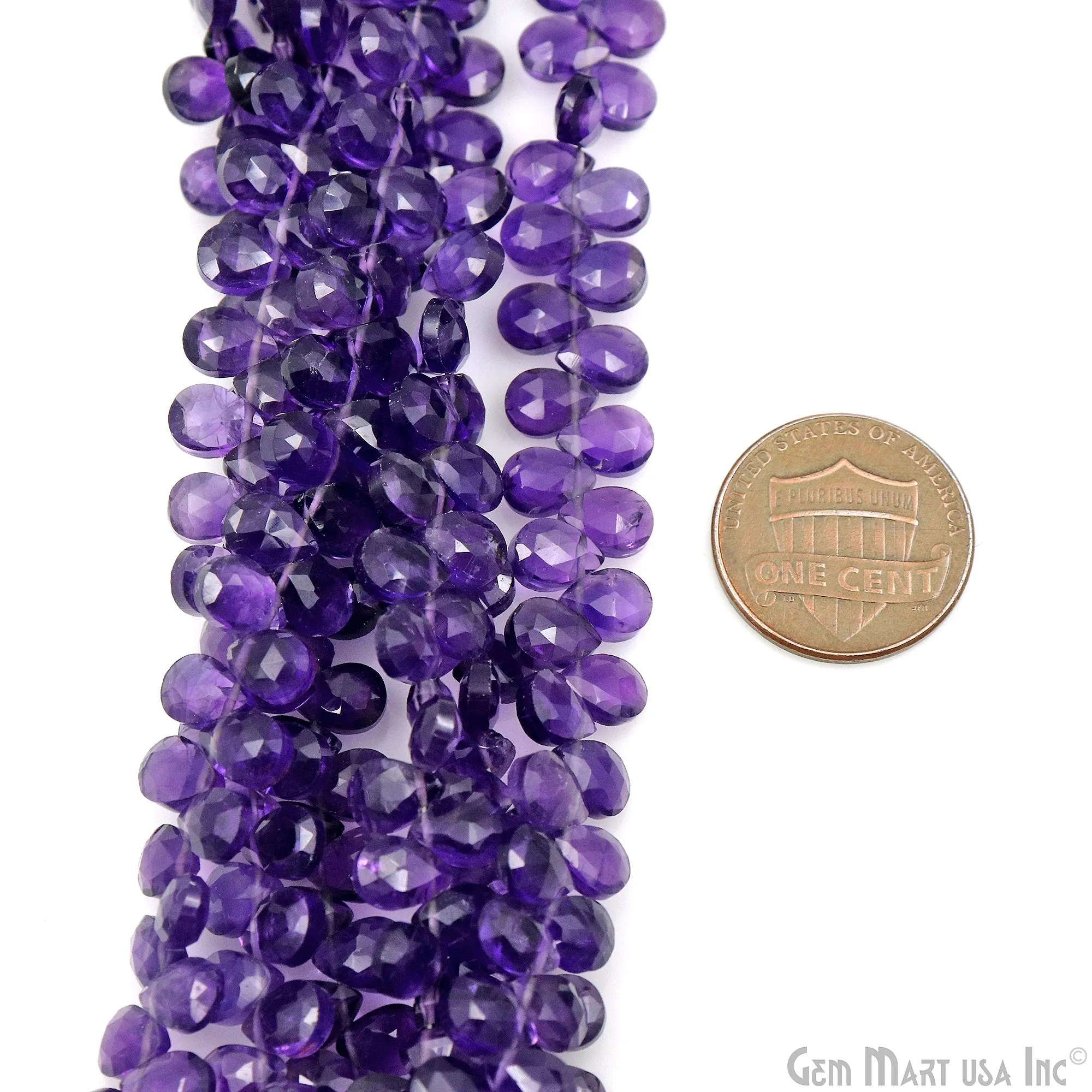 Amethyst Pears Beads, 9 Inch Gemstone Strands, Drilled Strung Briolette Beads, Pears Shape, 6x4mm