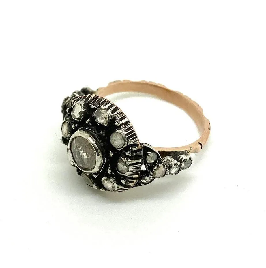 Antique Georgian Diamond Rose Gold Ring