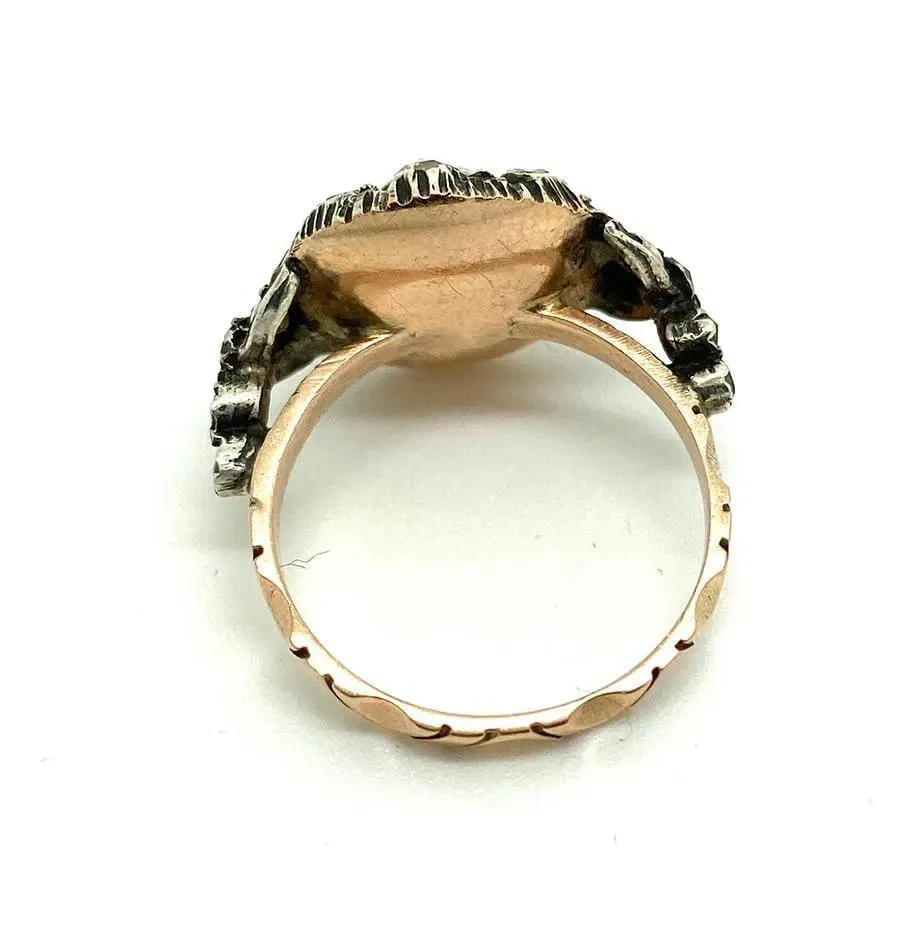 Antique Georgian Diamond Rose Gold Ring