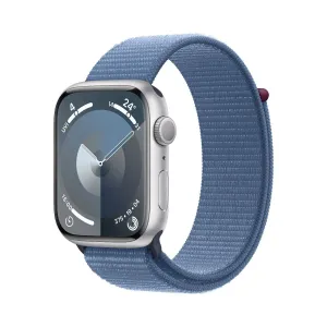 Apple Watch Series 9 Silver Aluminium Case with Winter Blue Sport Loop