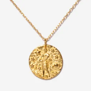 Aquarius Zodiac Coin Necklace