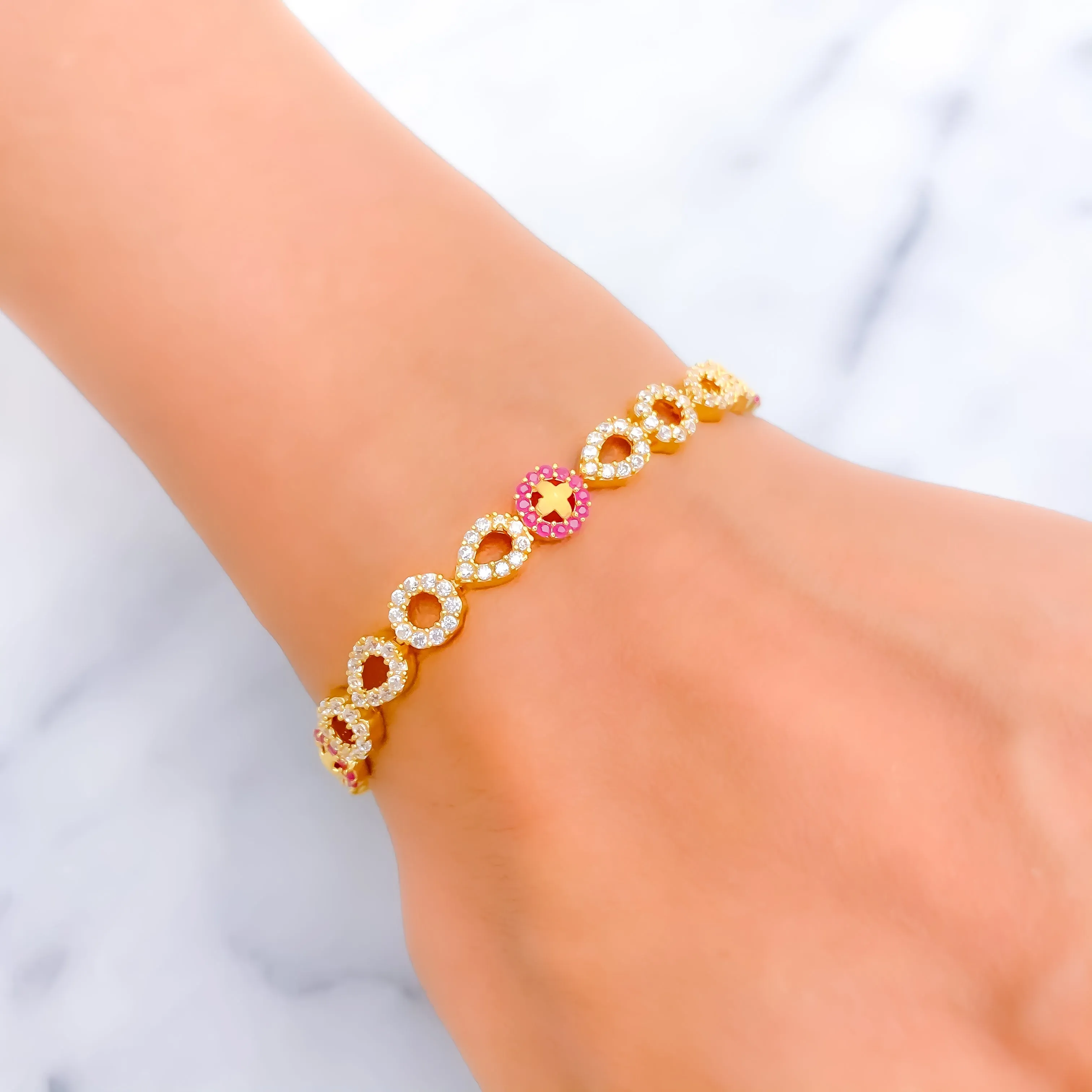 Attractive Dressy 22k Gold CZ Bracelet