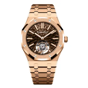 Audemars Piguet Royal Oak 26730OR.GG.1320OR.01 Selfwinding Tourbillon Rose Gold Brown Dial