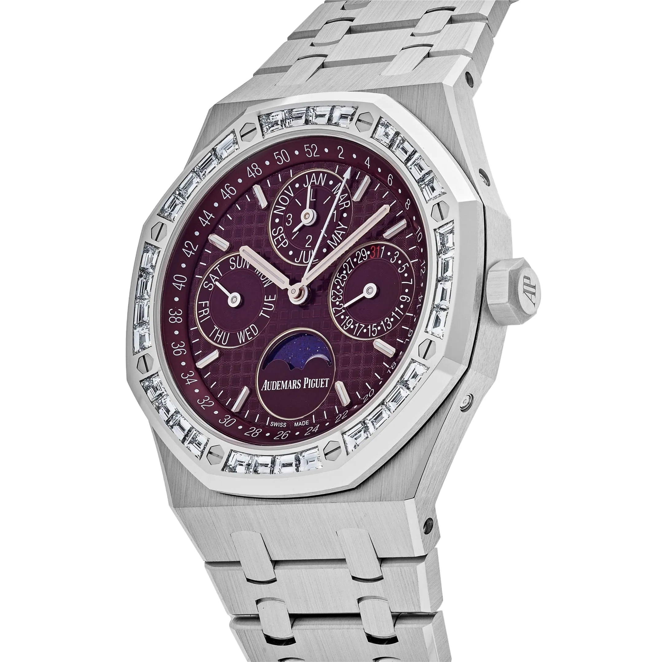 Audemars Piguet Royal Oak Perpetual Calendar 26598BC.ZZ.1220BC.01 'Special Edition' White Gold Burgundy Dial Diamond Bezel (2024)