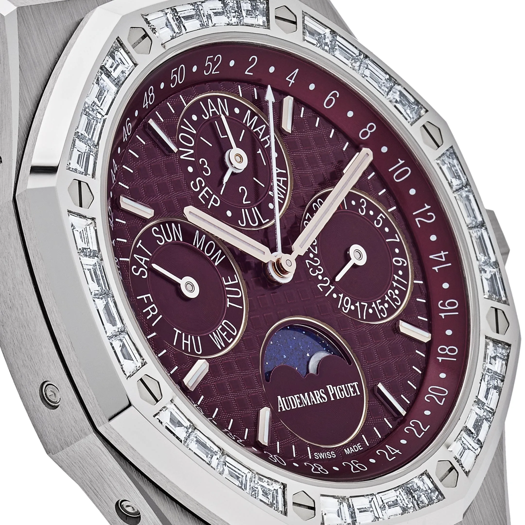 Audemars Piguet Royal Oak Perpetual Calendar 26598BC.ZZ.1220BC.01 'Special Edition' White Gold Burgundy Dial Diamond Bezel (2024)