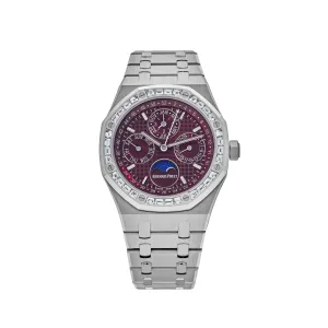 Audemars Piguet Royal Oak Perpetual Calendar 26598BC.ZZ.1220BC.01 'Special Edition' White Gold Burgundy Dial Diamond Bezel (2024)