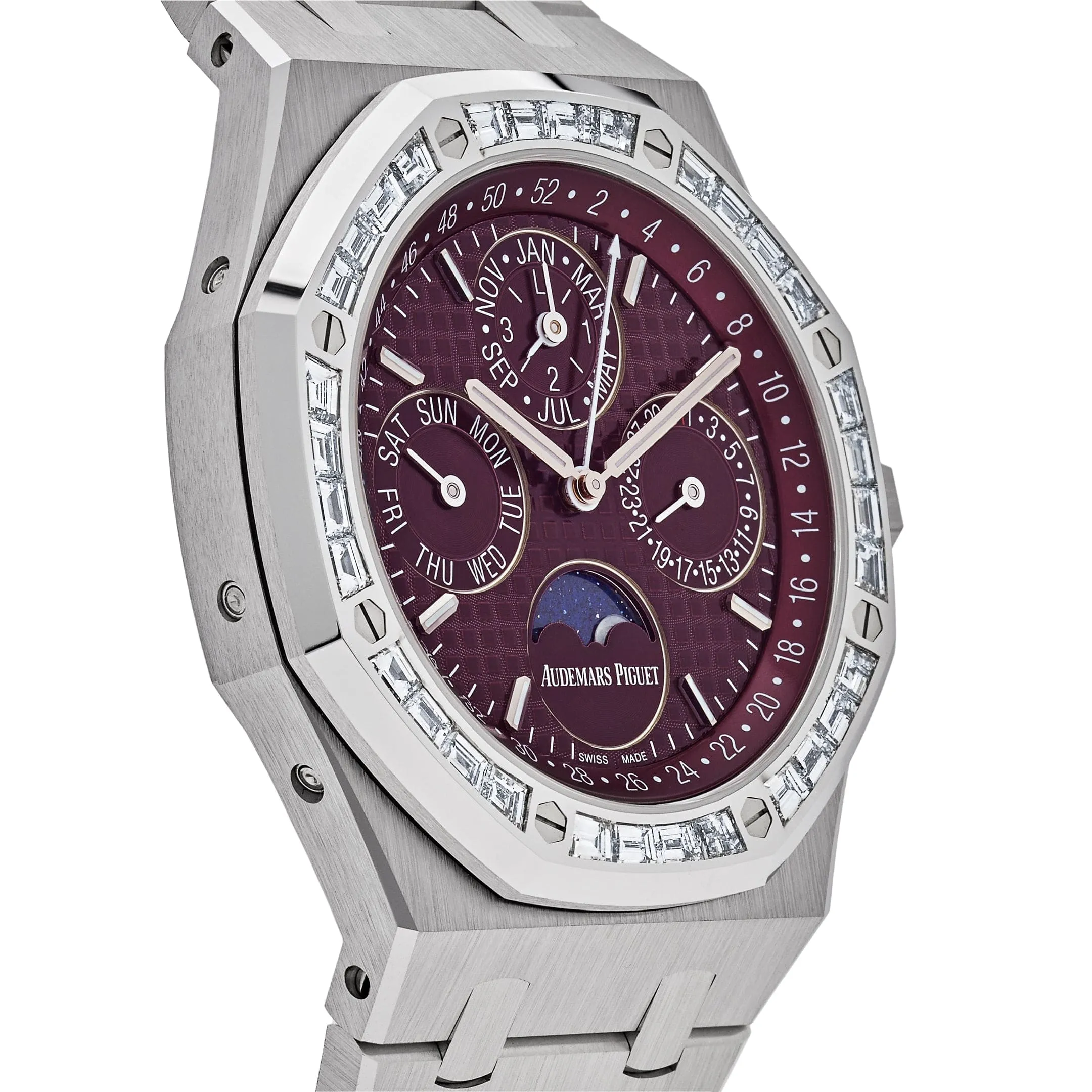 Audemars Piguet Royal Oak Perpetual Calendar 26598BC.ZZ.1220BC.01 'Special Edition' White Gold Burgundy Dial Diamond Bezel (2024)