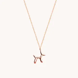 Balloon Dog Rose Gold Necklace W.