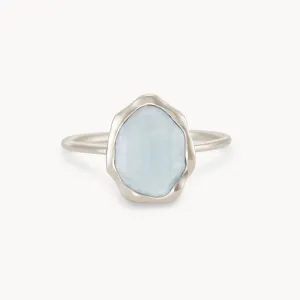 blue chalcedony mood ring silver - sterling silver, blue chalcedony