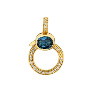 Blue Topaz and Diamond Bail