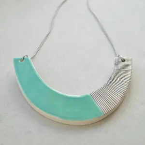 Ceramic statement necklace - Turquoise