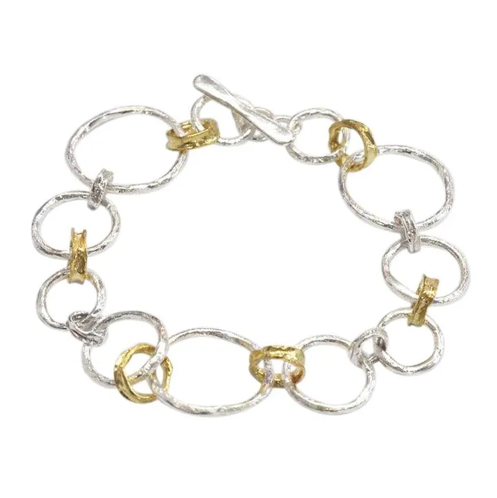 Circles Chain Bracelet - 18ct Gold Vermeil and Sterling Silver