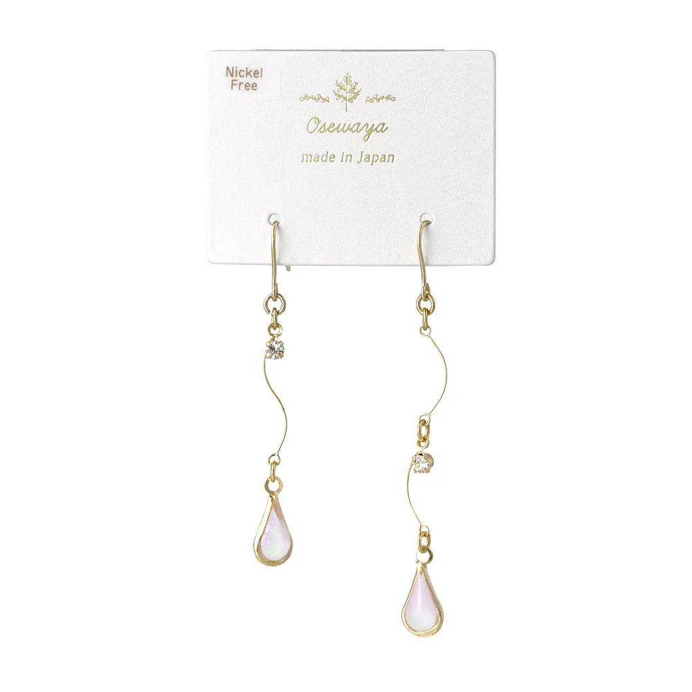 Color Teardrop Mismatched Linear Earrings