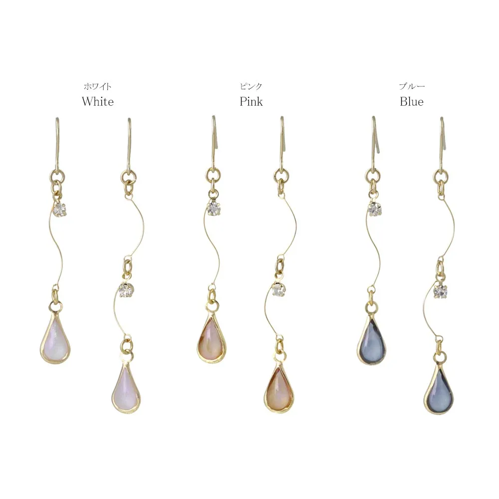 Color Teardrop Mismatched Linear Earrings