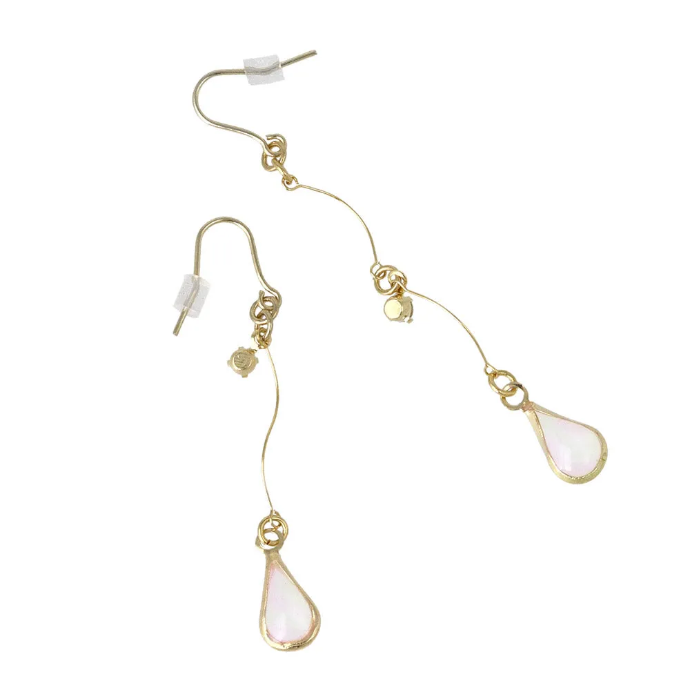 Color Teardrop Mismatched Linear Earrings