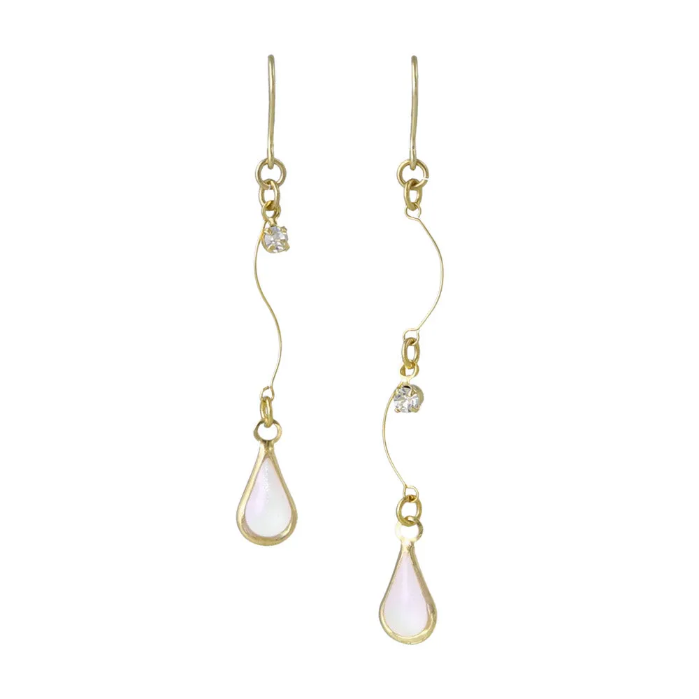 Color Teardrop Mismatched Linear Earrings