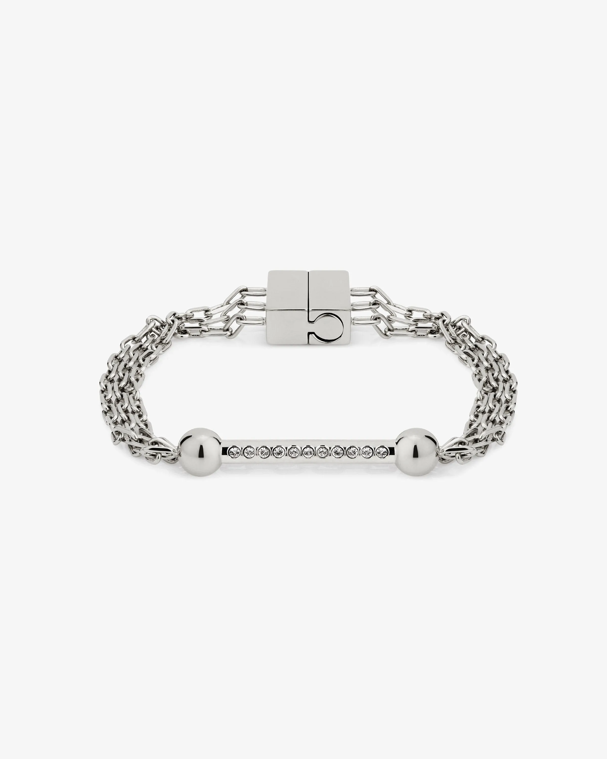 Crystal Music Bar Chain Bracelet - Silver