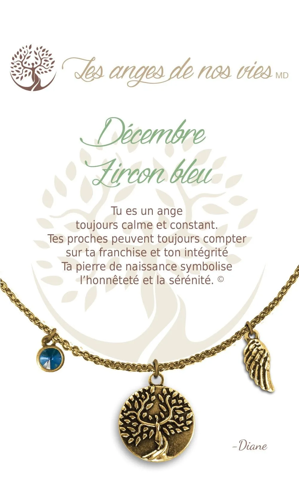 Décembre - Fircon bleu: Birthstone Necklace