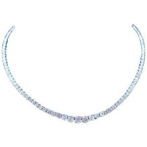 DIAMOND 18 Karat White Gold Riviere Necklace