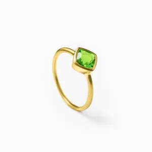 Diamond Shape Peridot Stacking Ring • August Birthstone