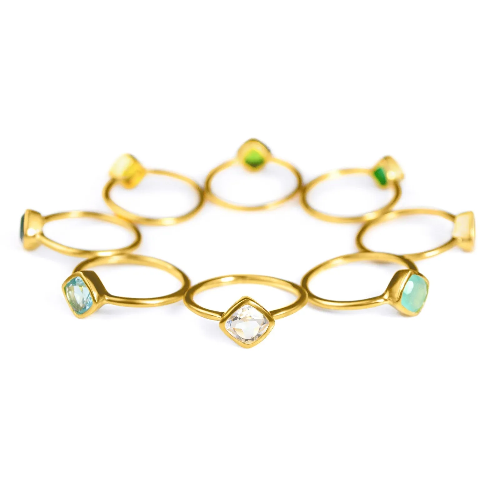 Diamond Shape Peridot Stacking Ring • August Birthstone