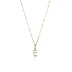 E Newton 16" Gold Necklace with Initial Charm