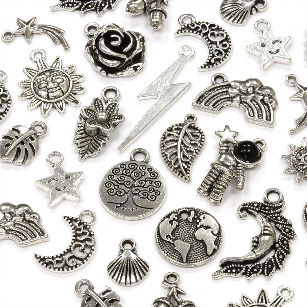 Earth & Sky Silver Plated Charm Mix - Pack of 50g