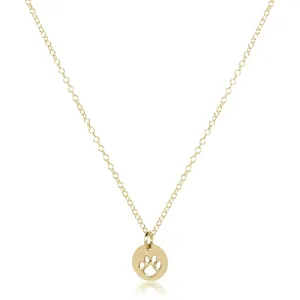 egirl 14" Necklace Gold- Paw Print Small Gold Disc