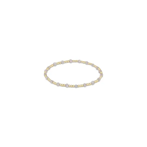 enewton: Gemstone Gold Sincerity Pattern 3mm Bead Bracelet - Moonstone