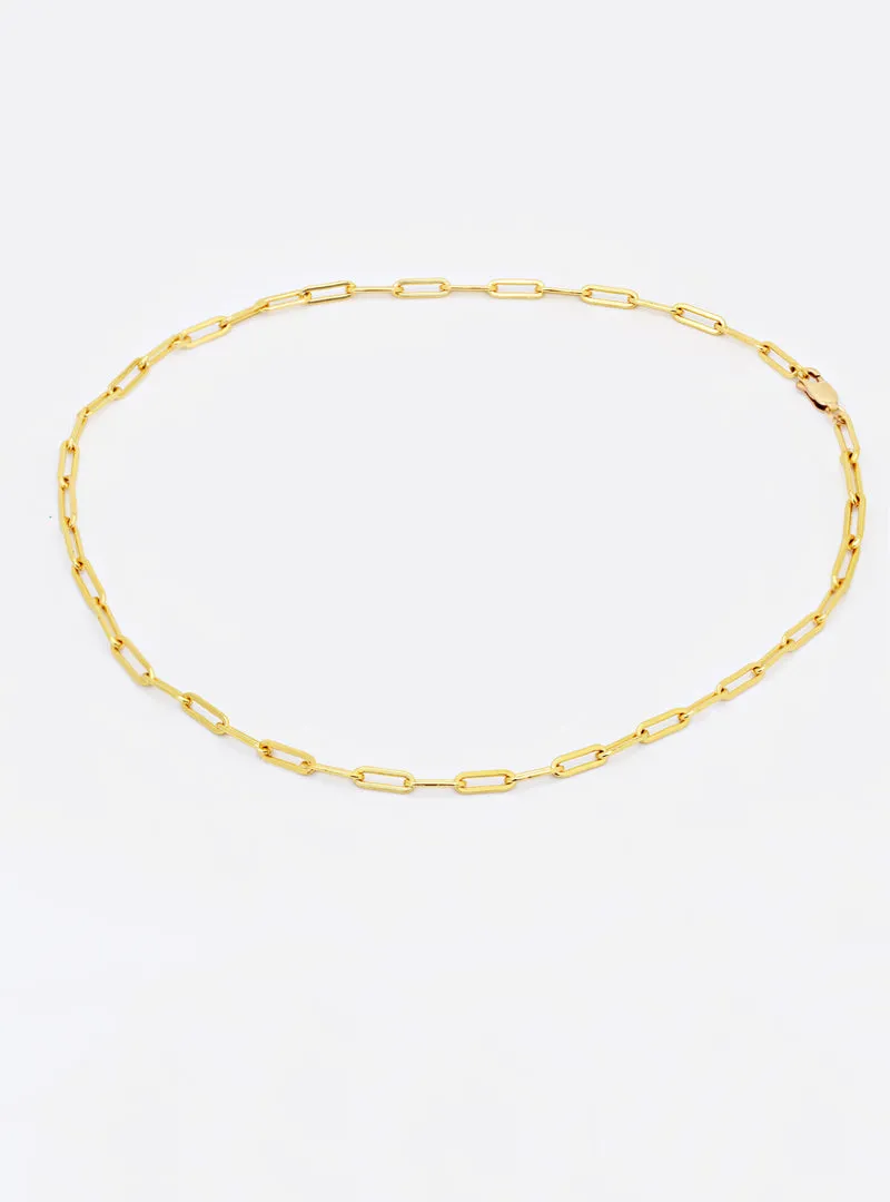 ESSENTIAL Paperclip Link Chain Necklace | 18K Gold Over Sterling Silver