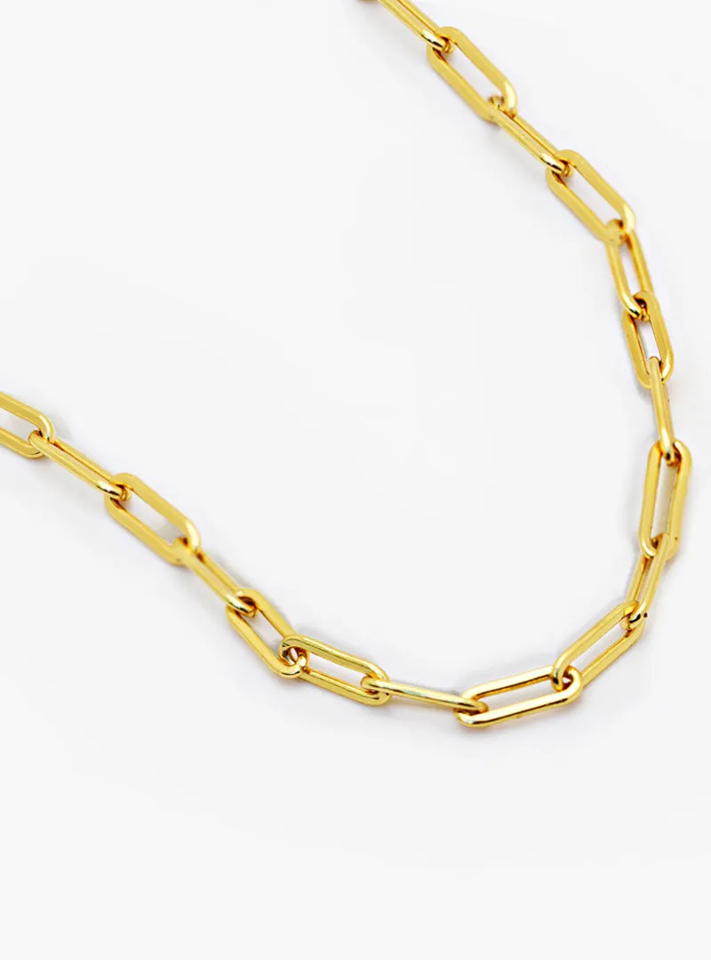 ESSENTIAL Paperclip Link Chain Necklace | 18K Gold Over Sterling Silver