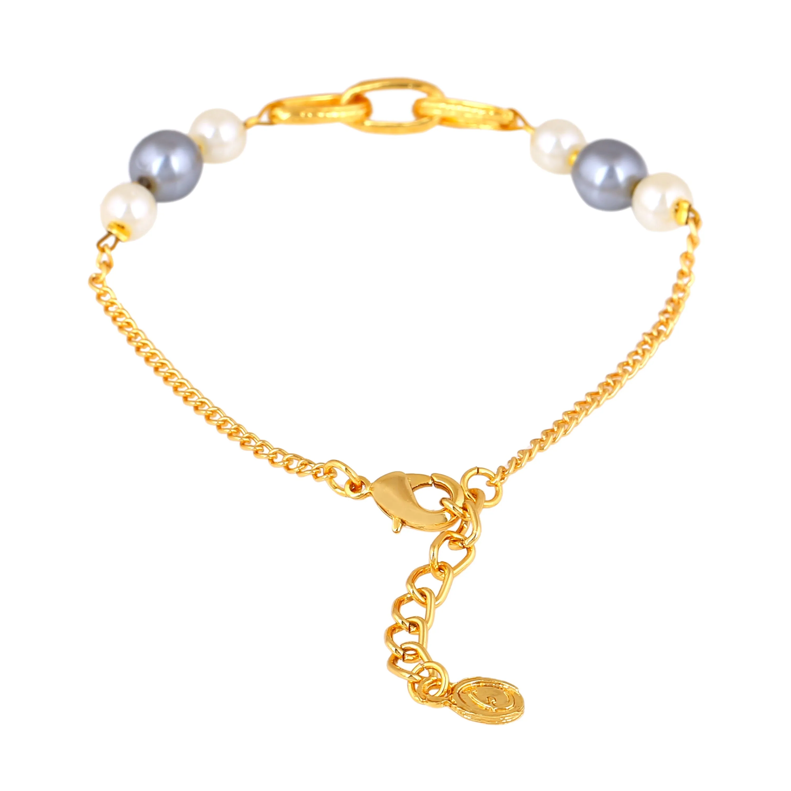 Estele Gold Plated Classic Pearl Bracelet for Women