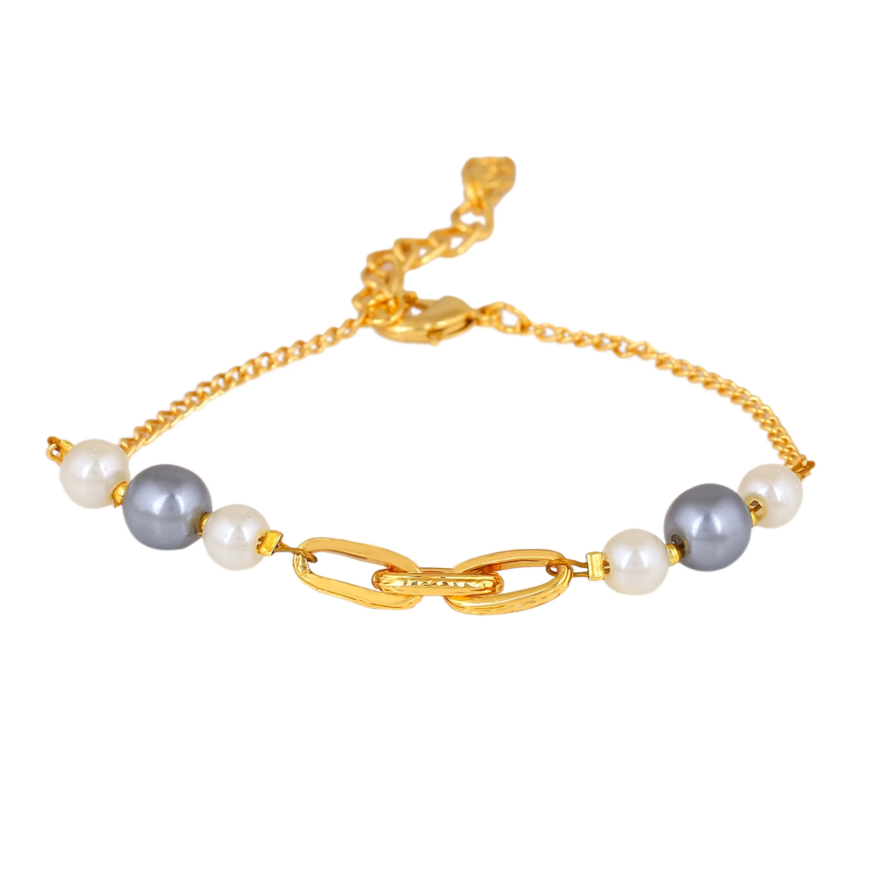 Estele Gold Plated Classic Pearl Bracelet for Women