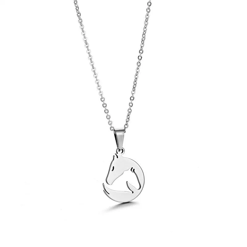 Exclusive Hollow Double Horse Necklace