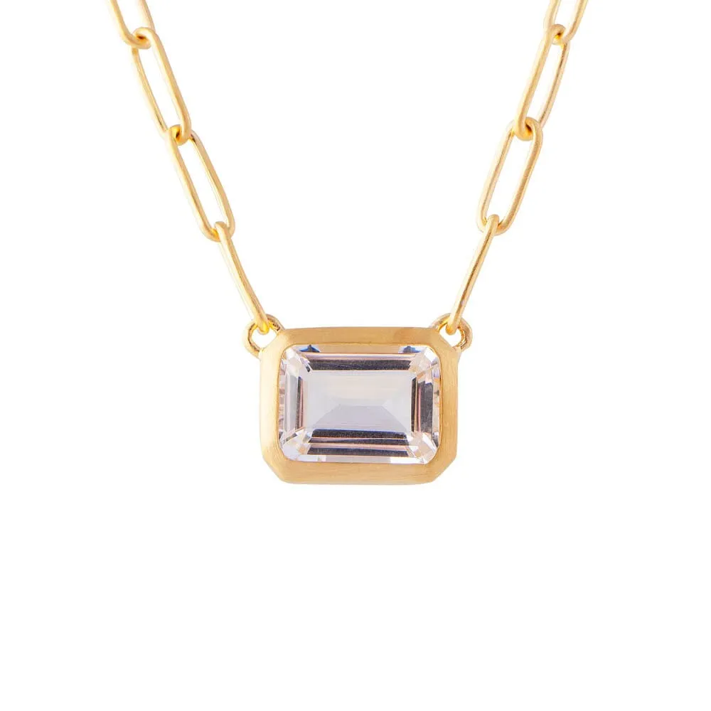 Fairley Crystal Cocktail Link Necklace - Gold